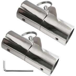 2 Pack Boat Pipe Connector, 316SS Marine Grade Handrail Fitting Folding Swivel Coupling Tube Joint Connector Stainless Steel Boat Hardware