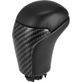 X AUTOHAUX Car Auto Automatic Gear Stick Shift Knob for Toyota Highlander 2014-2019 Tacoma TRD Sport 3.5L Black Faux Leather Carbon Fiber Pattern