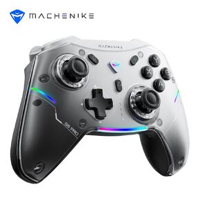 وحدة تحكم الألعاب اللاسلكية Machenike G5 Pro لأجهزة الكمبيوتر التي تعمل بنظام Windows، وSwitch، وIOS&Android، وعصا التحكم ذات تأثير قاعة التحكم في الكمبيوتر والمشغلات/الجيروسكوب، وأضواء RGB (أبيض)