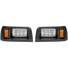 LED Headlights for Club Car DS Golf Cart 1993-Up Models, Replacement/Upgrade OEM 101988002, 101988001