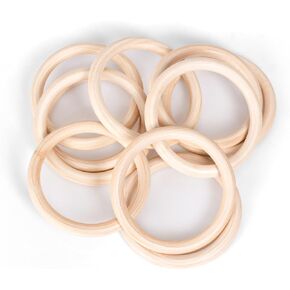 150mm Unfinished Wooden Rings for Craft,10 PCS 6 Inch Diameter Natural Wood Rings,Wooden Rings for Macrame,Jewelry Making,DIY Crafts(150mm/6Inch)