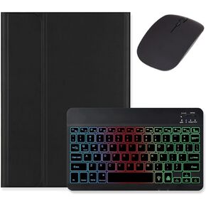 لوحة مفاتيح Kaidisen بإضاءة خلفية لجهاز Galaxy Tab A8 مقاس 10.5 بوصة طراز الكمبيوتر اللوحي SM-X200/X205/X207 حافظة لوحة مفاتيح مع ماوس، حافظة لوحة مفاتيح ملونة بإضاءة خلفية قابلة للفصل، أرجواني
