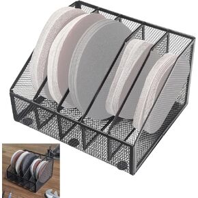 LIZEWEI 5-Tier Mesh Sandpaper Organizer, Holds 5 Different Sandpapers， Metal Sandpaper Organizer for 5 Inch and 6 Inch, Sandpaper Storage Rack, Sandpaper Tool Accessories (Excludes Sandpaper)- Black…