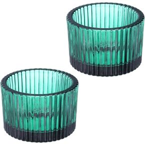 PATIKIL 2 Pcs Tealight Candle Holder, Tea Lights Candle Holder Glass Votive Candle Holders Glass Candle Holders for Table Centerpiece Decor Wedding Dinner Party, Black