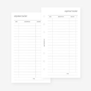 Personal Expense Tracker Planner Insert Agenda Refill for Filofax Personal, LV MM sized 6 ring agendas, 3.75 x 6.75