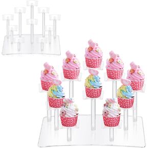 10 Tier Acrylic Cake Dessert Display Stand, Transparent Risers Display Shelf for Figures, Collectibles, Toys and Dolls, Jewelry, Cupcakes, Perfumes, Cosmetic Items Display