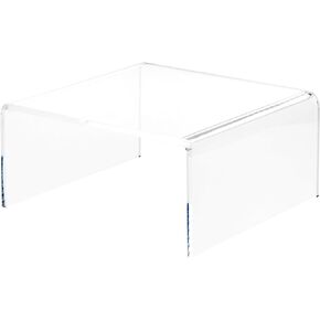 Plymor Clear Acrylic Short Square Display Riser, 8" H x 16" W x 16" D (3/8" Thick)