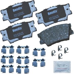 Bendix Priority 1 Ceramic Rear Disc Brake Pad Set for Lexus ES300h 2017-2013, ES350 2017-2007, HS250h, Pontiac Vibe 2010-2009, Toyota Avalon, Camry, Matrix 2013-2009, RAV4 2016-2006 - (CFC1212)