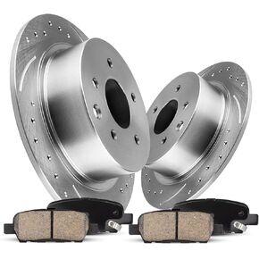 GAIASURGE Brakes Pads and Rotors Kit Rear Automotive Replacement Brake Kits Fit for 2007-2017 Patriot, 2008-2014 Avenger, 2007-2017 Compass, 2011-2014 200, 2007-2010 Sebring| 262mm(10.3in)