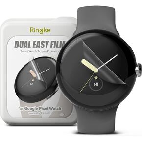 Ringke Dual Easy Film [Self Healing Repair Coating] Compatible with Google Pixel Watch 2 Screen Protector (2023) and Google Pixel Watch Screen Protector (2022), Premium Full Cover Film - 3 Pack