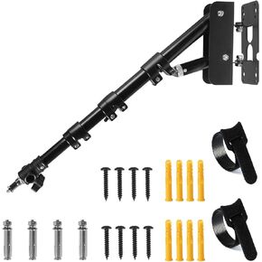 Fotoconic Wall Mount Triangle Boom Arm 43.3inch/110cm, Ring Light Support 180° Flexible Rotation for Studio Video Light, Strobe, Photography, Softbox, Reflector