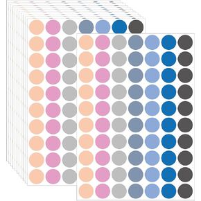 3/4"Dot Stickers,1260 PCS Colored Circle Stickers,10 Color Round Color Coding Dot Labels,Garage Sale Price Stickers