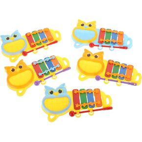 Toyvian Small Musical Xylophone Toy mini percussion instrument small xylophone toy instrument award Owl Pattern: 5pcs Childrens Toy