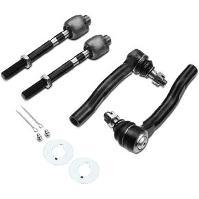 A-Premium Set of 4, Front Inner & Outer Tie Rod End Kit, Compatible with Nissan Frontier 2005-2019, Pathfinder 2005-2012, Xterra 2005-2015