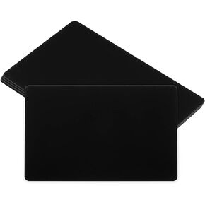PATIKIL 0.45mm Metal Business Cards, 5 Pack Blank Name Card Laser Engraving Aluminum for DIY Gift Cards, Black