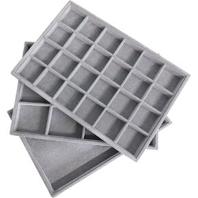 Stratalife Jewelry Trays Jewelry Organizer Drawer Jewelry Organizer Tray Drawer Insert Jewelry Storage With Removable Dividers Gift For Women Set Of 3 Black