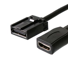 HDMI Type E to HDMI Adapter, Male to Female Cable HDMI 2.0 Audio Video Cable Automotive Connection System 4.9FT Black