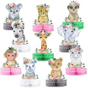 Safari Centerpieces for Tables 10PCS Jungle Baby Shower Decor Zoo Party Animal Theme Birthday Decorations