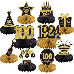 10PCS 30th Birthday Decorations Centerpieces for Table Decorations, 2024 Vintage 1994 Honeycomb Table Topper Back in 1994 Birthday Party Decoration for Men and Women (Gold & Black, 30 Years)