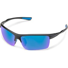 Suncloud Sable Polarized Sunglasses, Matte Black/Polarized Blue Mirror, one Size
