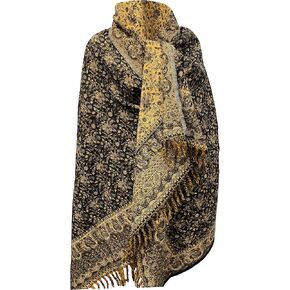 LUXURY HANDMADE OVERSIZE BLACK YELLOW COLOUR Yak Wool Shawl MEDITATION Blanket stole unisex Travel Wrap Soft gift for her in Kuwait