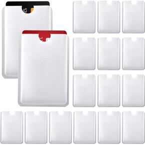 OIIKI 20PCS Silver RFID Blocking Sleeves, RFID Credit Card Holders, Identity Card Protector for Wallet or Purse for Wome, Men