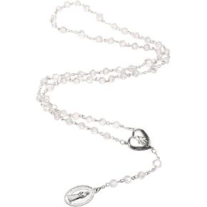 Our Lady of Tears Chaplet Rosary,Our Lady of Sorrows Rosary,Seven Sorrows of Mary Rosary,Catholic Silver Heart Locket 7 Sorrows of Mary Rosary Beads with Medal,Virgin Mary Rosary Religious Gifts