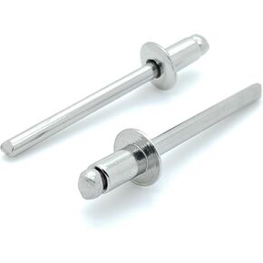 (SNG176) 100 الكمية 304 مسامير عمياء من الفولاذ المقاوم للصدأ (#6-2) قطر 3/16 بوصة × مقبض 1/8 بوصة، فضي in Kuwait