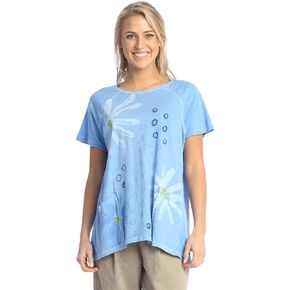 Jess & Jane Darling Pigment Dyed Patch Pocket Short Sleeve Cotton Top