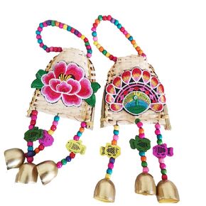 2 PCS Chinese Traditional Ethnic Vintage Interior Decor Patio Garden Outdoor Life Wind Chime Hanging Ornaments
