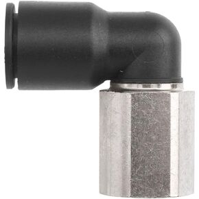 برينان PCNY2502-04-04 تركيب أنبوب الضغط للاتصال PBT، كوع 90 درجة، أنبوب 1/4 بوصة OD × 1/4 بوصة NPT أنثى in Kuwait