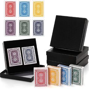 Zubebe 6 Decks Playing Cards Gift Set, Decks of Cards Poker Cards Standard Playing Card Decks with 3 Black Gift Boxes with Lids for Card Activities Party Supplies Games (Classic Color)