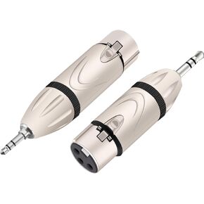 XLR to 3.5mm Mini Jack Male Female 1/8" TRS to XLR Splitter for Speaker Mic Mixer AMP Microphone Adapter (XLR Female to 1/8" TRS Male(D1056))