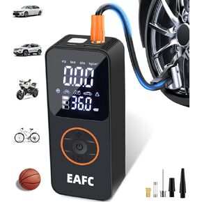 Tire Inflator Portable Air Compressor, EAFC Motorcycle Electric Air Pump for Car Tires, fast inflation, suitable for cars, bicycles, basketballs, rugby swimming rings and other items inflatable