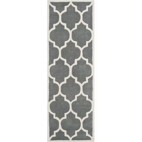 SAFAVIEH Chatham Collection 2'3" x 9' Dark Blue/Ivory CHT733C Handmade Geometric Premium Wool Runner Rug