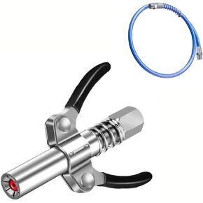 Upgraded Version Double Handle Gear Oil Nozzle with 30cm Hose Grease Gun,Quick Release Grease Coupler,Double Handle Locking Pliers Type Gear Oil Nozzle.