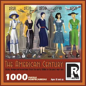 1000 Piece Jigsaw Puzzle for Adults and Families - The American Century - Style, Design, and Inventions from The Early 1900s to The Post-War Era - Sturdy Tight-Fitting Pieces