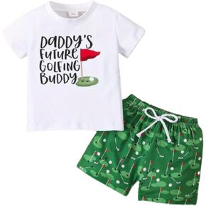 Daddys Future Golf Buddy Shorts Set, Fathers Day, Summer Outfit, Baby Toddler Boy