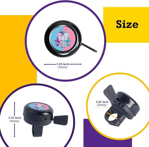 Classic Round Cycling Bell – Easy Installation, Clear Sound, Durable Metal & Plastic Construction, Fits Most Bikes and Scooters - Essential Accessory for Kids & Adults in Saudi Arabia