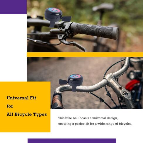 Classic Round Cycling Bell – Easy Installation, Clear Sound, Durable Metal & Plastic Construction, Fits Most Bikes and Scooters - Essential Accessory for Kids & Adults in Saudi Arabia