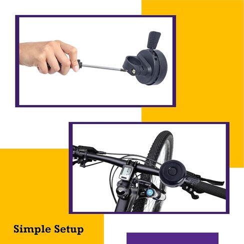 Classic Round Cycling Bell – Easy Installation, Clear Sound, Durable Metal & Plastic Construction, Fits Most Bikes and Scooters - Essential Accessory for Kids & Adults in Saudi Arabia