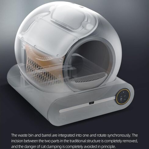 صندوق فضلات القطط ذاتي التنظيف، صندوق أوتوماتيكي جديد مضاد للقرص للقطط المتعددة، صندوق فضلات القطط الكبير الآمن، تحكم WiFi-2.4G/APP، مراقب الصحة الذكي، سهل التنظيف (أبيض) in Kuwait