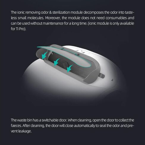 صندوق فضلات القطط ذاتي التنظيف، صندوق أوتوماتيكي جديد مضاد للقرص للقطط المتعددة، صندوق فضلات القطط الكبير الآمن، تحكم WiFi-2.4G/APP، مراقب الصحة الذكي، سهل التنظيف (أبيض) in Kuwait