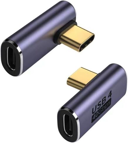 VIMVIP 90 Degree Right Angle USB C Adapter (2 Pack), 40Gbps USB-C Adapter, 100W Type C Male to Female Extender [2-Pack] Compatible with Thunderb0lt 4/3, USB4 Cable, HUB, Phone (USB C Adapter 03) in Saudi Arabia
