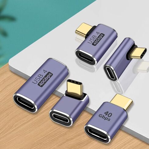 VIMVIP 90 Degree Right Angle USB C Adapter (2 Pack), 40Gbps USB-C Adapter, 100W Type C Male to Female Extender [2-Pack] Compatible with Thunderb0lt 4/3, USB4 Cable, HUB, Phone (USB C Adapter 03) in Saudi Arabia