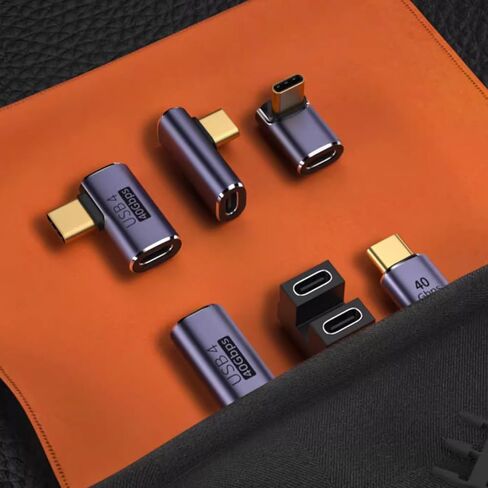 VIMVIP 90 Degree Right Angle USB C Adapter (2 Pack), 40Gbps USB-C Adapter, 100W Type C Male to Female Extender [2-Pack] Compatible with Thunderb0lt 4/3, USB4 Cable, HUB, Phone (USB C Adapter 03) in Saudi Arabia