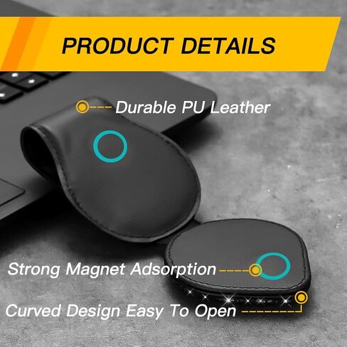 حامل النظارات الشمسية SAVORI Bling لواقي الشمس للسيارة، مشبك مغناطيسي من جلد البولي يوريثان لملحقات السيارة in Kuwait