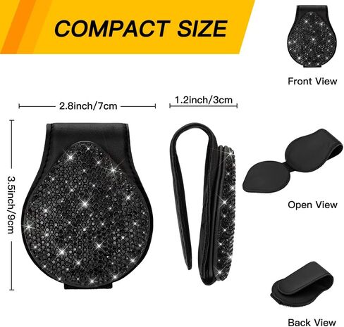 حامل النظارات الشمسية SAVORI Bling لواقي الشمس للسيارة، مشبك مغناطيسي من جلد البولي يوريثان لملحقات السيارة in Kuwait