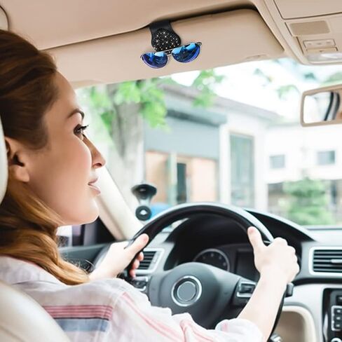 حامل النظارات الشمسية SAVORI Bling لواقي الشمس للسيارة، مشبك مغناطيسي من جلد البولي يوريثان لملحقات السيارة in Kuwait