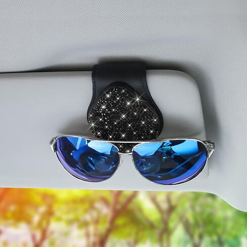 حامل النظارات الشمسية SAVORI Bling لواقي الشمس للسيارة، مشبك مغناطيسي من جلد البولي يوريثان لملحقات السيارة in Kuwait